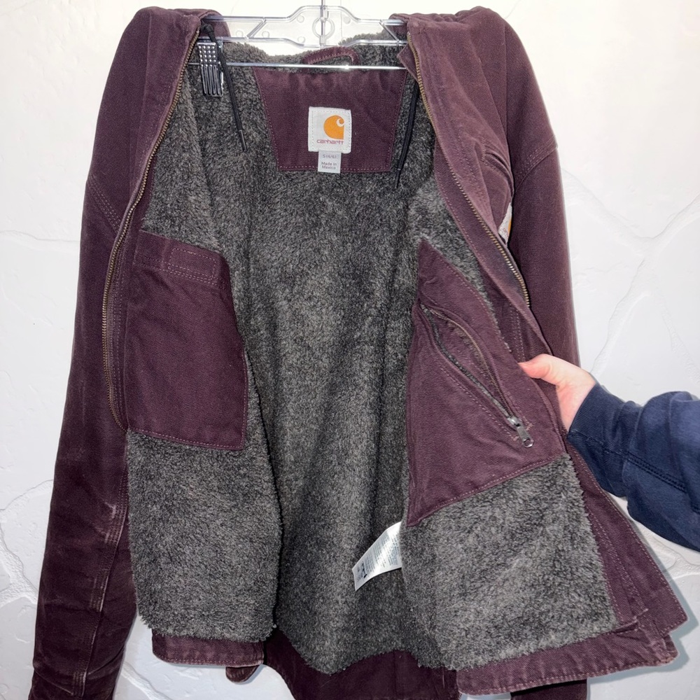 Carhartt Men's Maroon Sherpa Field Jacket - Picture 4 of 6